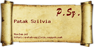 Patak Szilvia névjegykártya